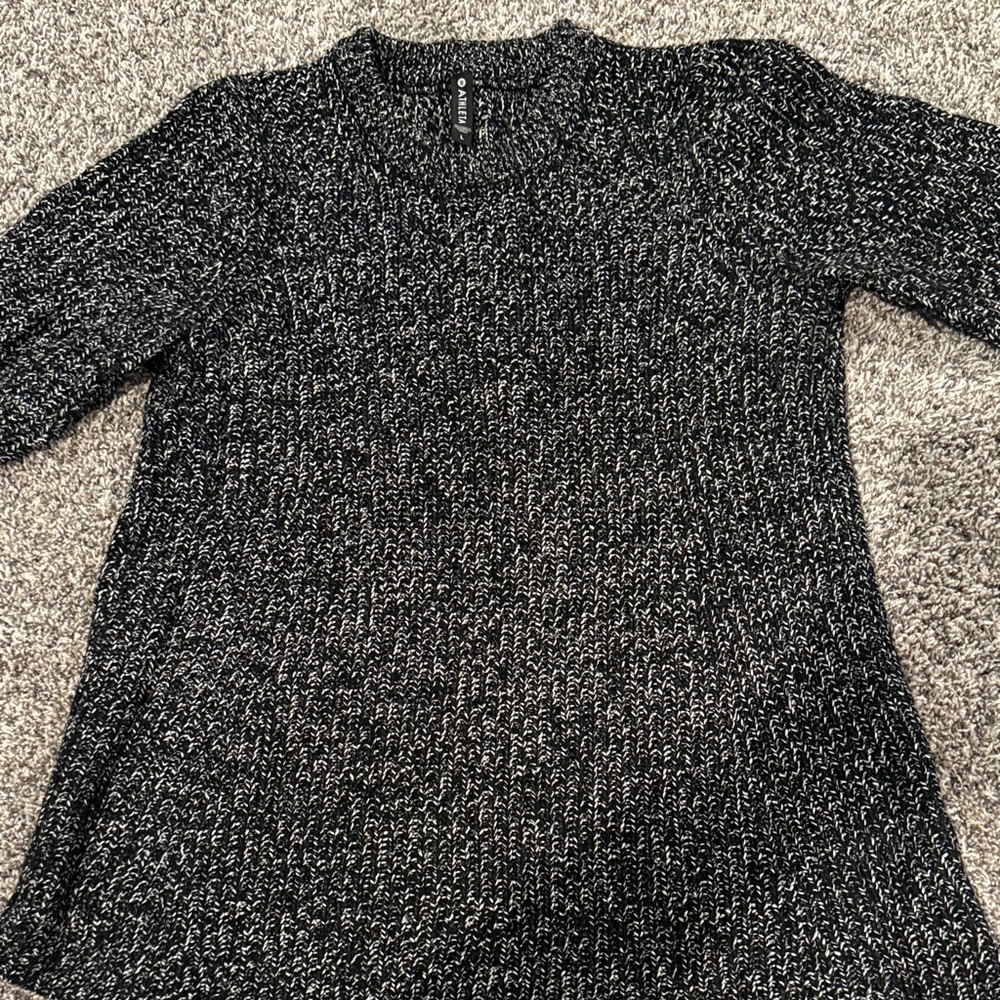Athleta Black and White V-Neck Sweater